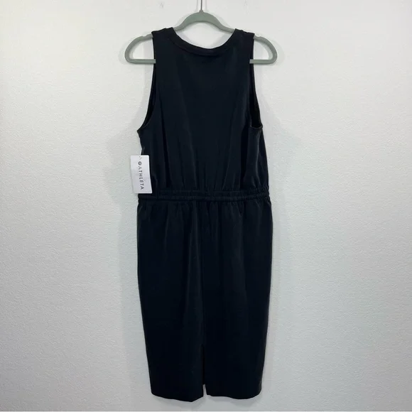 Athleta NWT Seasoft Midi Elastic Waist Sports Dress size Large Soft Black Black - Picture 3 of 11